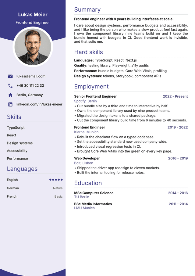 Arc resume template