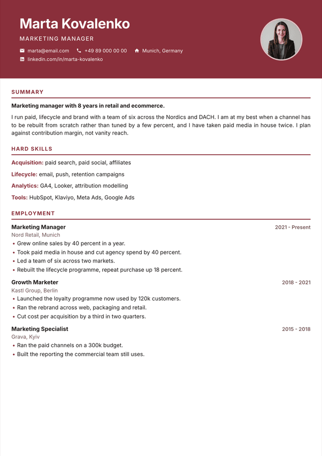 Bold resume template