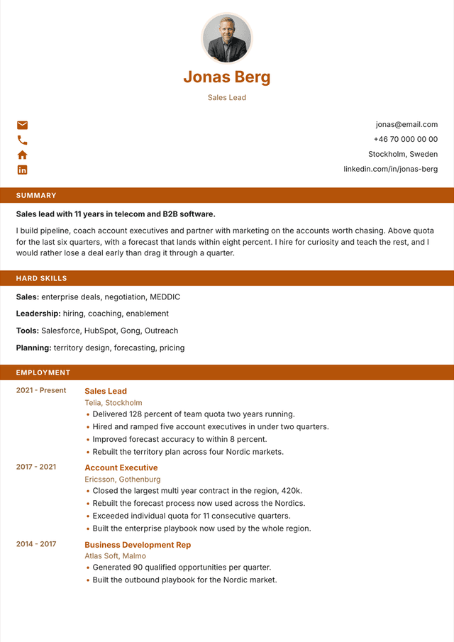 Band resume template